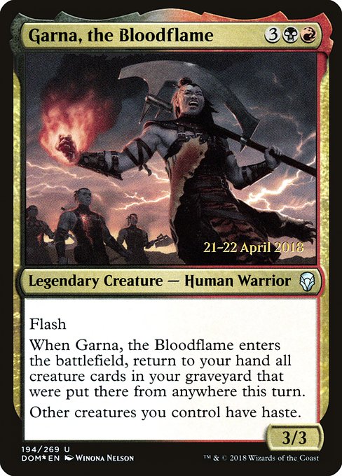 Garna, the Bloodflame (Dominaria Promos #194s)