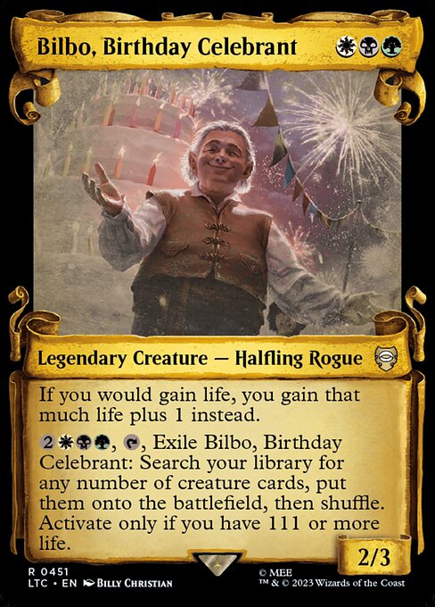 Bilbo, célébrant de l'anniversaire|Bilbo, Birthday Celebrant