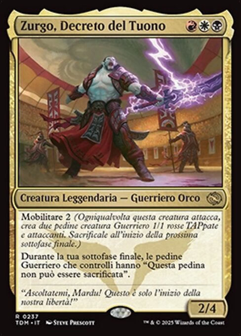 Zurgo, Decreto del Tuono