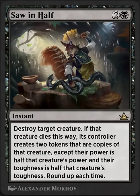 Saw in Half magic the gathering card art