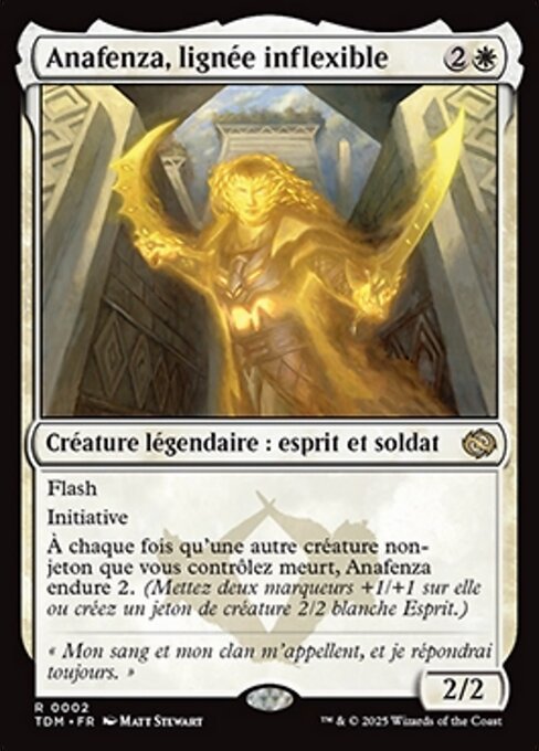 Anafenza, lignée inflexible