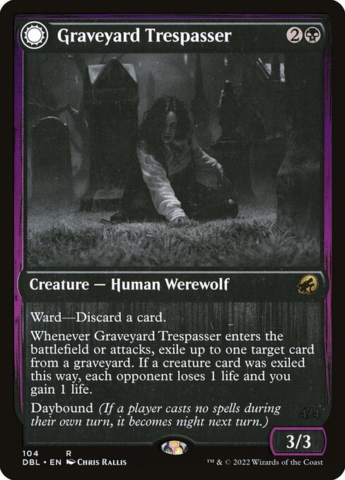 Graveyard Trespasser // Graveyard Glutton (Innistrad: Double Feature #104)
