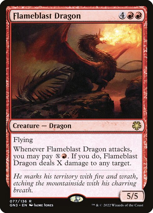 Dragon à la salve de flammes|Flameblast Dragon