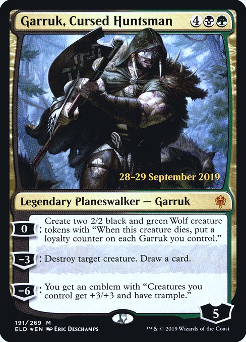 Garruk, Cursed Huntsman (Throne of Eldraine Promos #191s)