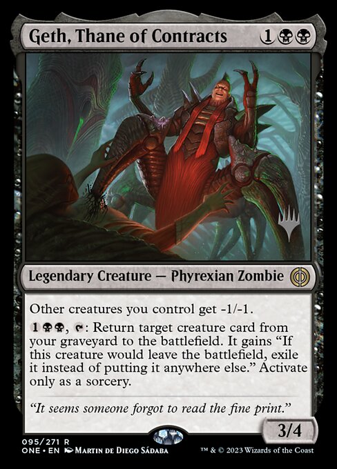 Geth, Thane of Contracts (Phyrexia: All Will Be One Promos #95p)