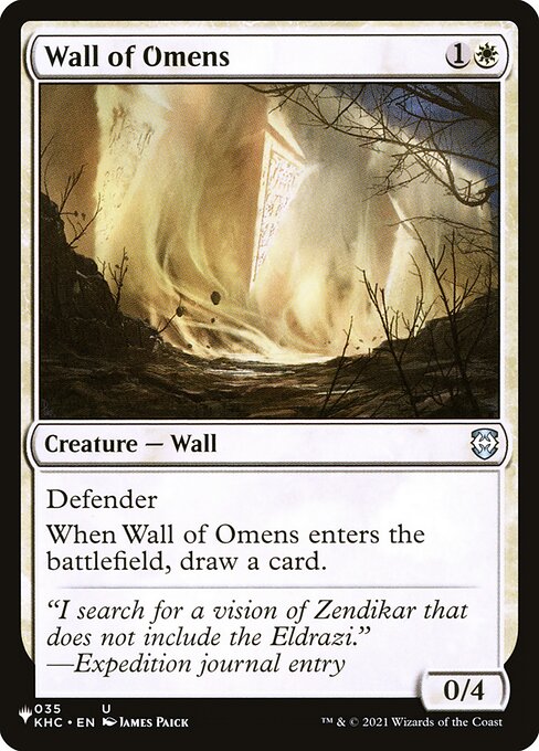 Wall of Omens (The List #KHC-35)