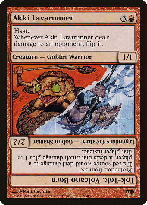 Akki Lavarunner // Tok-Tok, Volcano Born (Champions of Kamigawa #153)