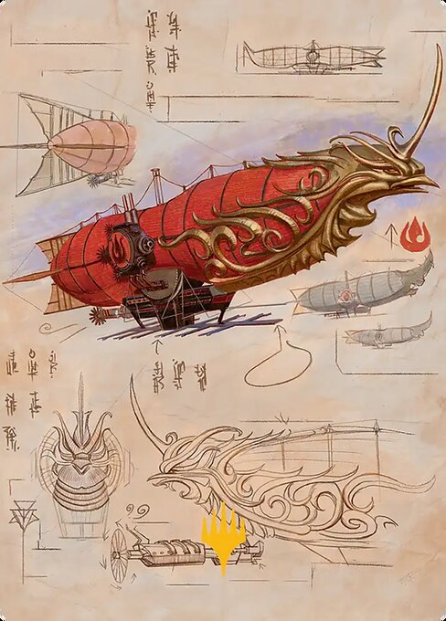 Phoenix Fleet Airship // Phoenix Fleet Airship magic the gathering card art