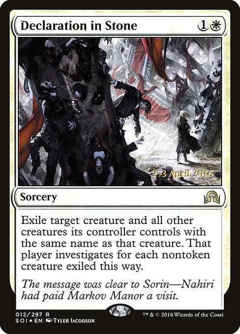 Declaration in Stone (Shadows over Innistrad Promos #12s)