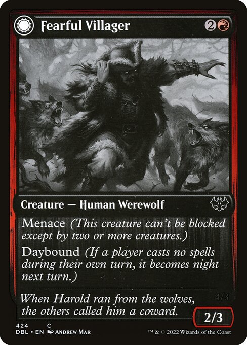 Fearful Villager // Fearsome Werewolf card image