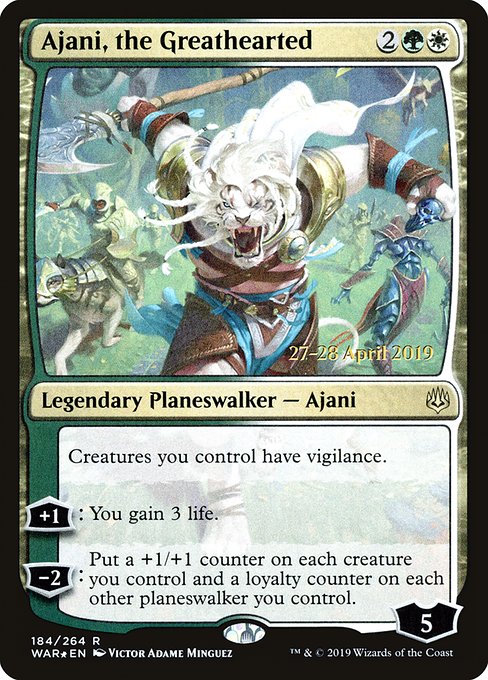 Ajani, the Greathearted (War of the Spark Promos #184s)