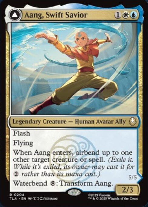 Aang, Swift Savior // Aang and La, Ocean's Fury magic the gathering card art