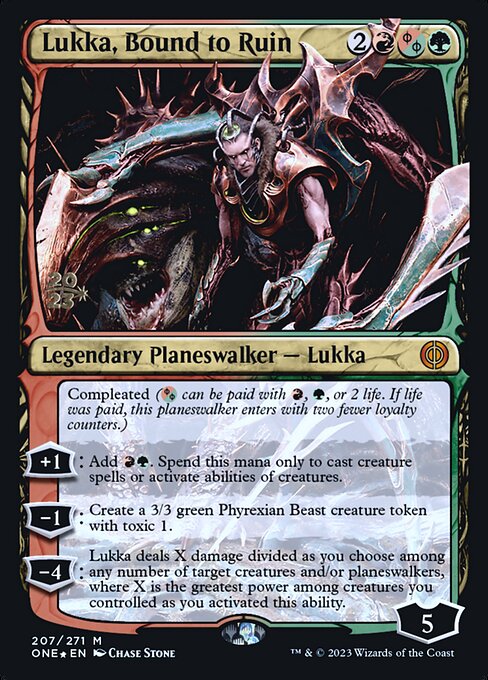 Lukka, Bound to Ruin (Phyrexia: All Will Be One Promos #207s)