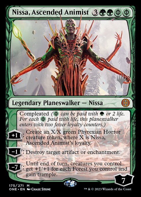 Nissa, Ascended Animist (Phyrexia: All Will Be One Promos #175p)