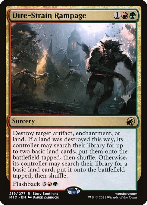 Dire-Strain Rampage (Innistrad: Midnight Hunt Promos #219p)