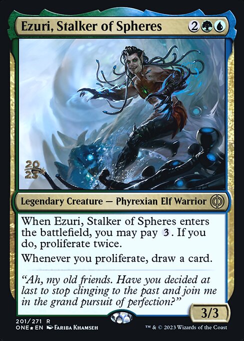 Ezuri, Stalker of Spheres (Phyrexia: All Will Be One Promos #201s)