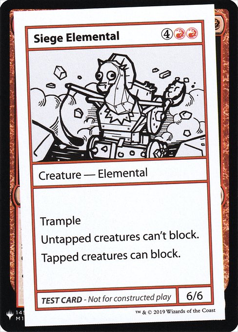 Siege Elemental (Mystery Booster Playtest Cards 2019 #64)
