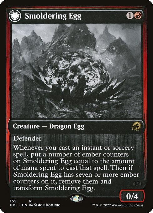 Smoldering Egg // Ashmouth Dragon (Innistrad: Double Feature #159)
