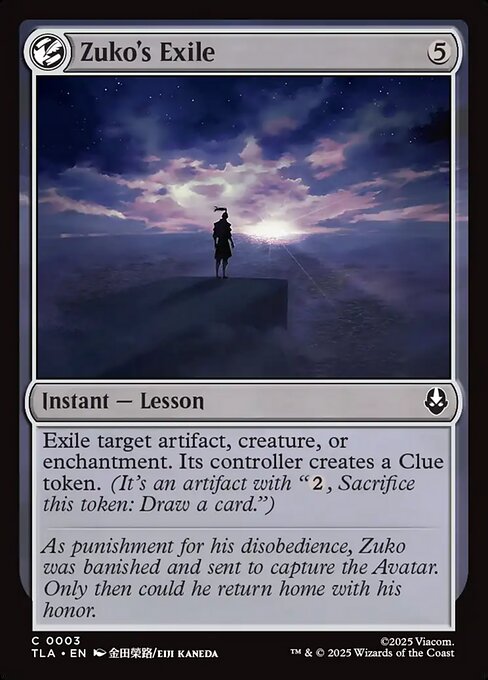 Zuko's Exile magic the gathering card art