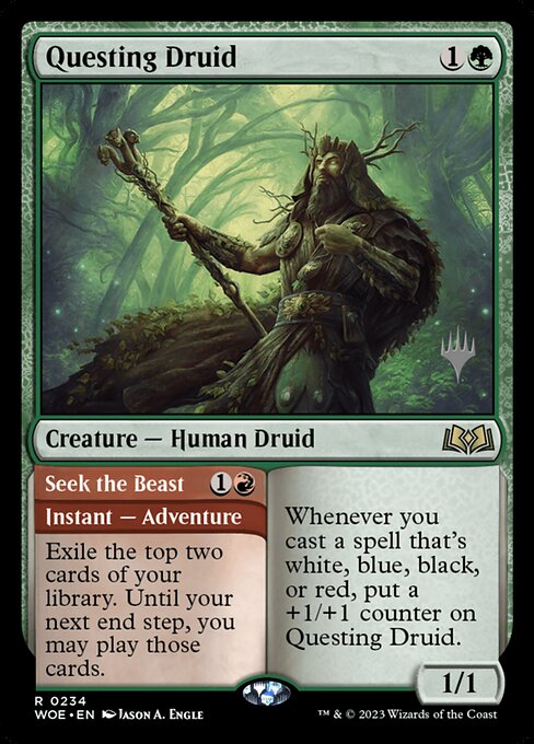 Questing Druid // Seek the Beast (Wilds of Eldraine Promos #234p)