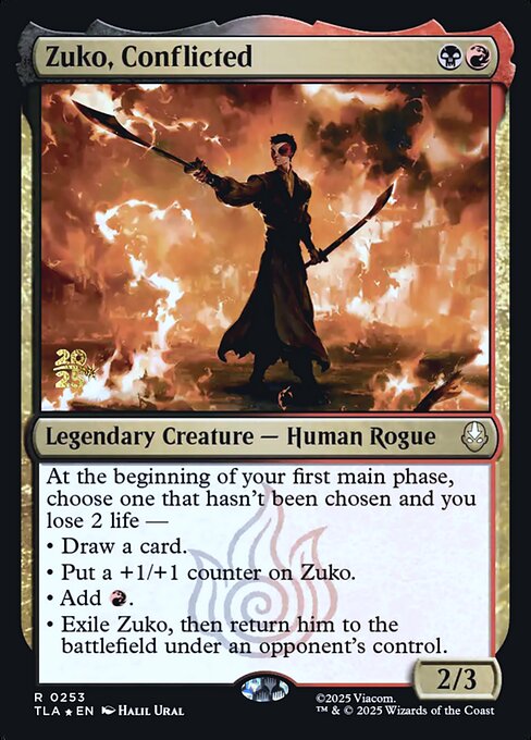 Zuko, Conflicted magic the gathering card art
