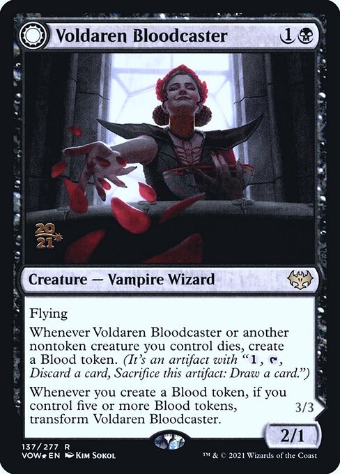 Voldaren Bloodcaster // Bloodbat Summoner (Innistrad: Crimson Vow Promos #137s)