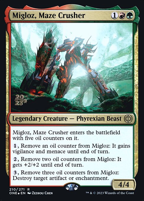 Migloz, Maze Crusher (Phyrexia: All Will Be One Promos #210s)