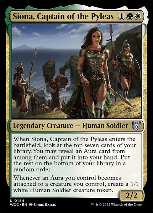Siona, Captain of the Pyleas (Wilds of Eldraine Commander #144)