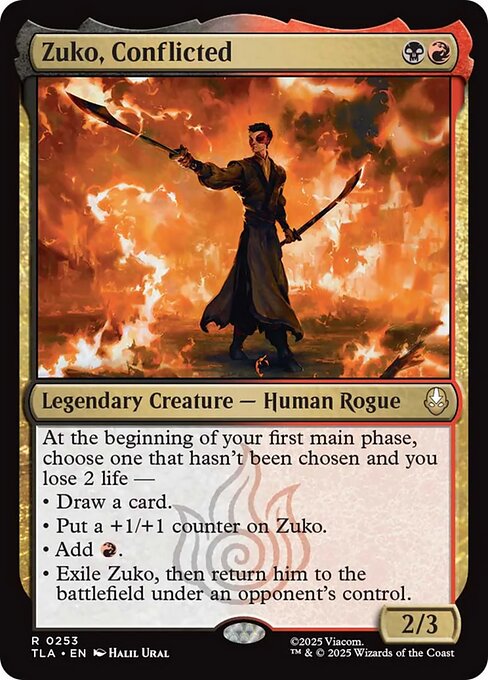 Zuko, Conflicted magic the gathering card art