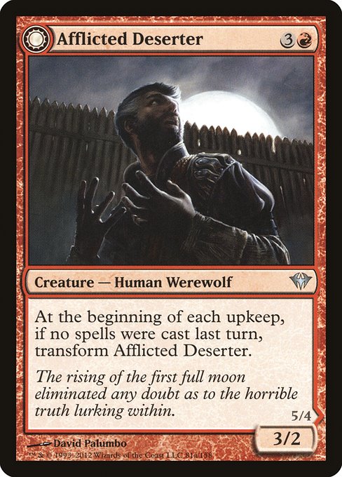 Afflicted Deserter // Werewolf Ransacker (Dark Ascension #81)