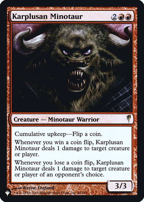 Karplusan Minotaur (Heads I Win, Tails You Lose #29)