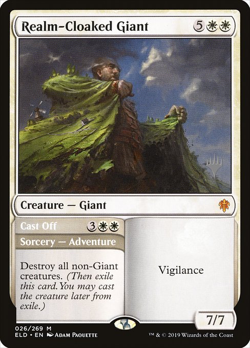 Realm-Cloaked Giant // Cast Off (Throne of Eldraine Promos #26p)