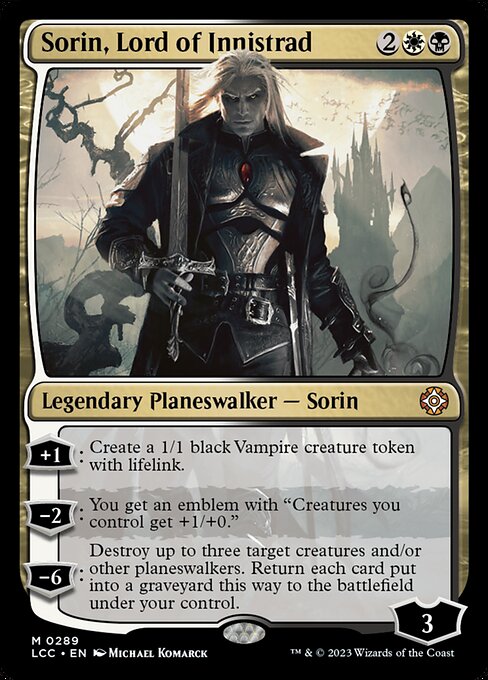 Sorin, Lord of Innistrad (The Lost Caverns of Ixalan Commander #289)