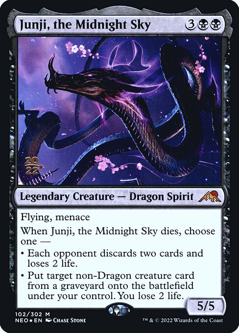 Junji, the Midnight Sky (Kamigawa: Neon Dynasty Promos #102s)