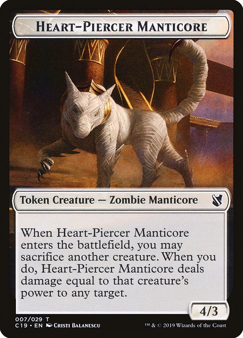 Heart-Piercer Manticore (Commander 2019 Tokens #7)