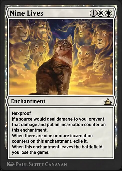Nine Lives magic the gathering card art