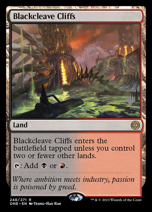 Blackcleave Cliffs (Phyrexia: All Will Be One Promos #248p)