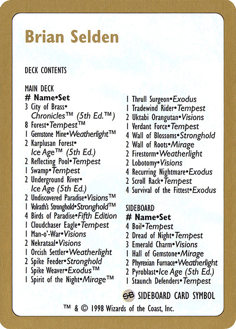 World Championship Decks 1998 (WC98) Card Gallery · Scryfall Magic The  Gathering Search