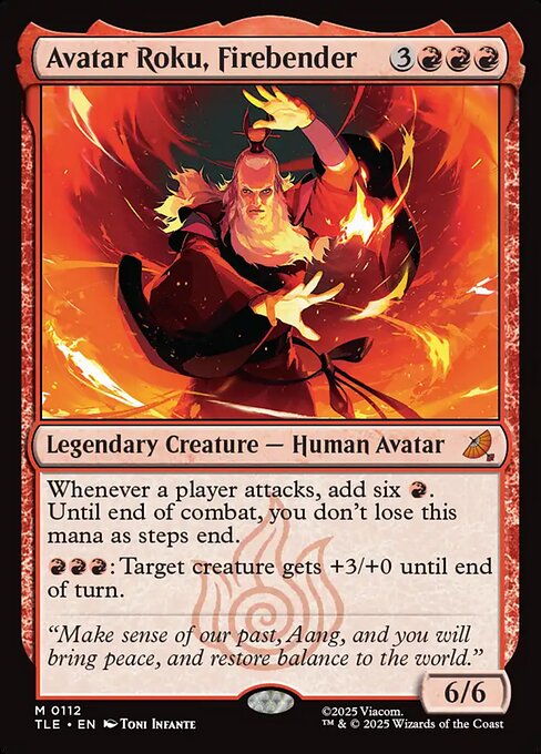 Avatar Roku, Firebender magic the gathering card art