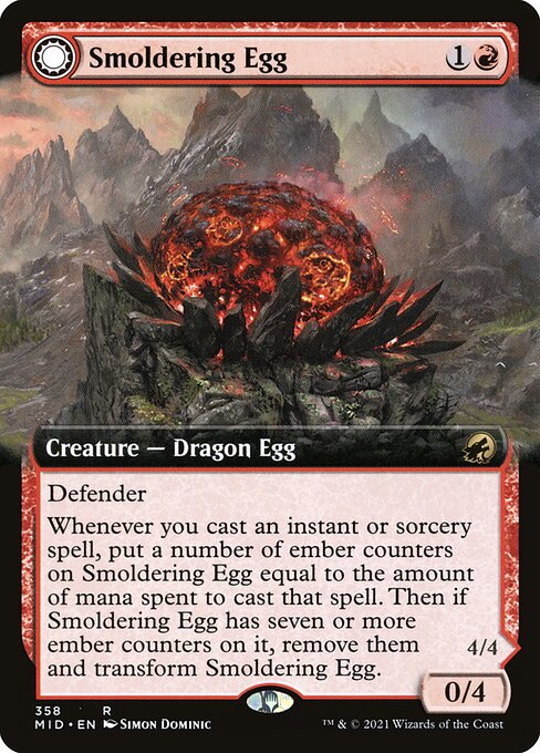 Smoldering Egg // Ashmouth Dragon card image