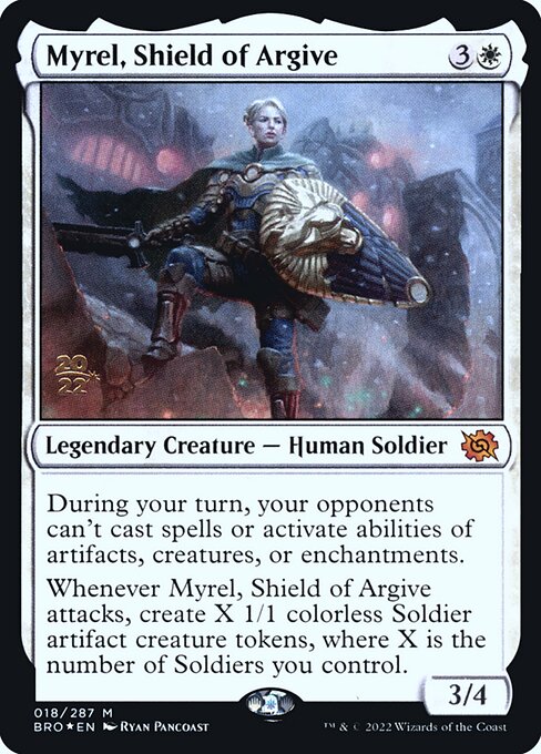Myrel, Shield of Argive (The Brothers' War Promos #18s)
