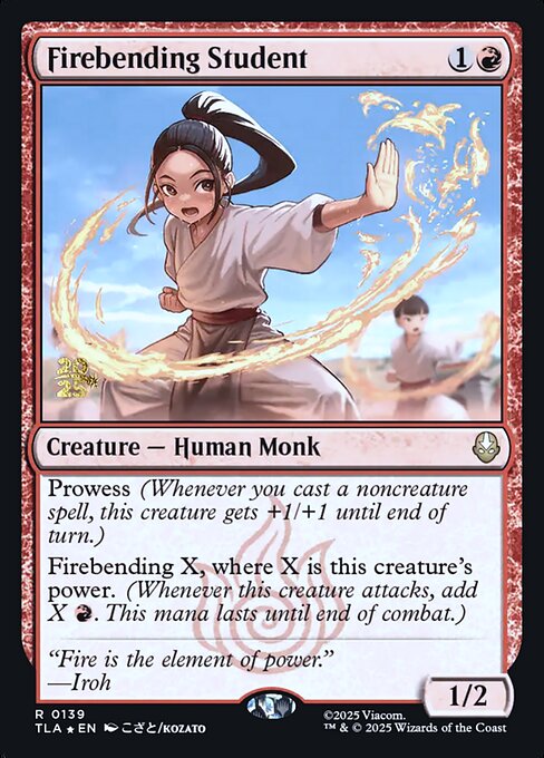 Firebending Student magic the gathering card art