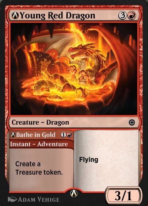 A-Young Red Dragon // A-Bathe in Gold (Alchemy Horizons: Baldur's Gate #A-197)