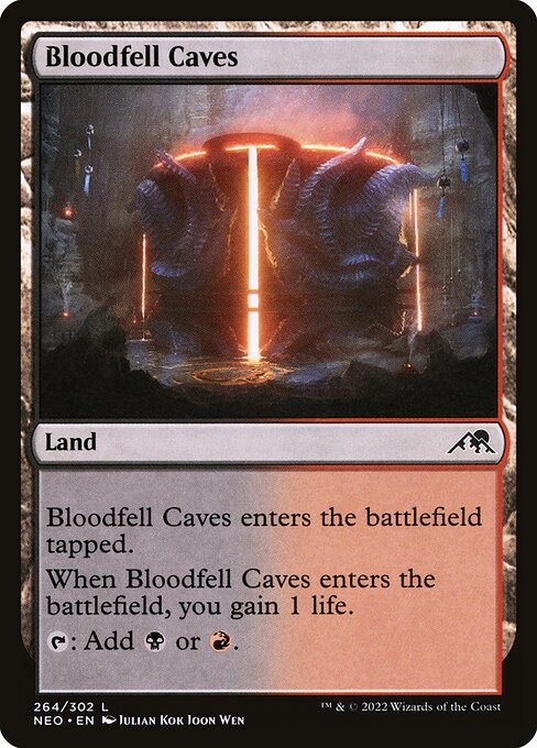 Bloodfell Caves (Kamigawa: Neon Dynasty #264)