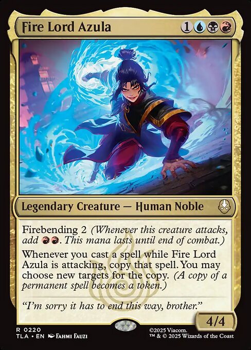 Fire Lord Azula magic the gathering card art