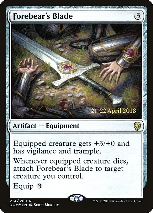 Forebear's Blade (Dominaria Promos #214s)
