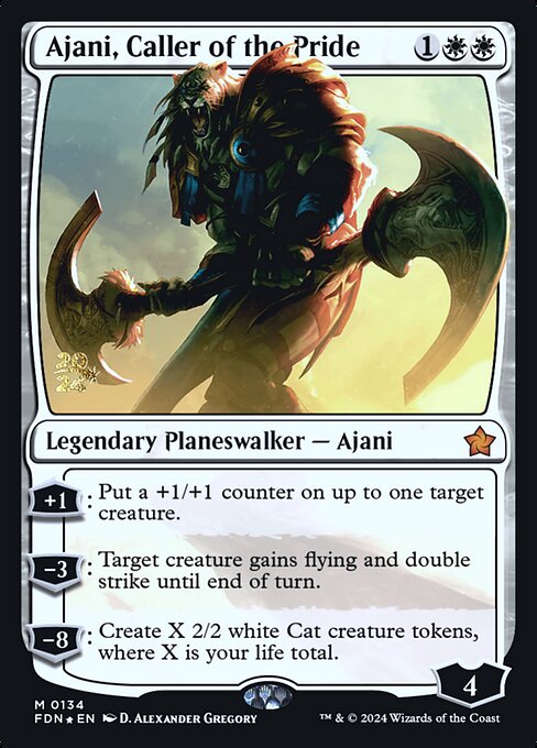 Ajani, Caller of the Pride (Foundations Promos #134s)