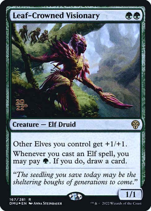 Leaf-Crowned Visionary (Dominaria United Promos #167s)