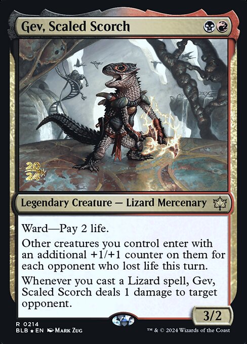 Gev, Scaled Scorch (Bloomburrow Promos #214s)