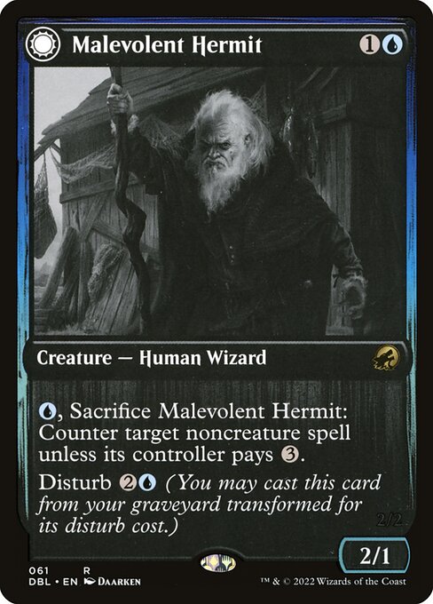 Malevolent Hermit // Benevolent Geist (Innistrad: Double Feature #61)